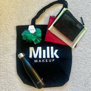 Milk Makeup Tote Bag with Beauty Brand Accessories